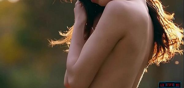  Petite body Filipina teen model strips naked outdoor